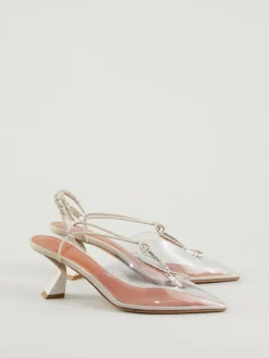 Slingback-Pumps Beige
