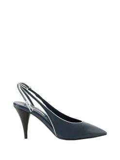 Slingback-Pumps Blau