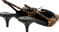 Slingback-Pumps mit Animal Print