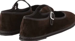 Slipper 'Mary Jane' aus Samt Marrone Caranto