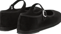 Slipper 'Mary Jane' aus Samt Nero Tabarro
