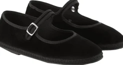 Slipper 'Mary Jane' aus Samt Nero Tabarro