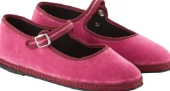 Slipper 'Mary Jane' aus Samt Rosa Colombina