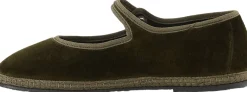 Slipper 'Mary Jane' aus Samt Verde Loden