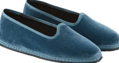 Slipper 'Modigliani' aus Samt Azzurro Adriatico