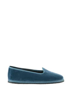 Slipper 'Modigliani' aus Samt Azzurro Adriatico