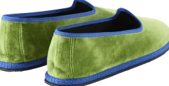 Slipper 'Modigliani' aus Samt Verde Asparego Blue