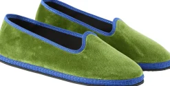Slipper 'Modigliani' aus Samt Verde Asparego Blue