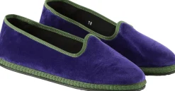 Slipper 'Modigliani' aus Samt Viola Verde Aspargo