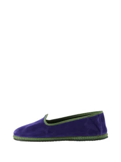 Slipper 'Modigliani' aus Samt Viola Verde Aspargo