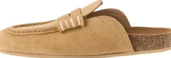 Slipper 'Stitch' aus Leder Beige