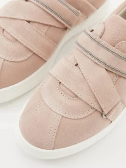 Sneaker aus Veloursleder Altrosa