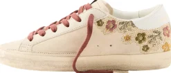Sneaker 'Super-Star' mit Blumenstickerei Beige