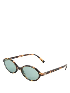 Sonnenbrille mit Logo Braun/Khaki