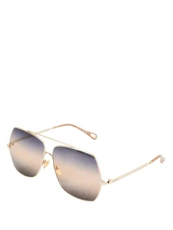 Sonnenbrille mit Verlaufsgläser Gold/Blau
