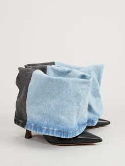 Stiefeletten aus Denim Blau/Schwarz