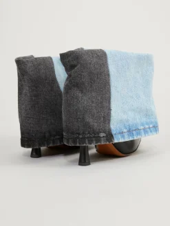 Stiefeletten aus Denim Blau/Schwarz