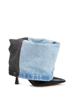 Stiefeletten aus Denim Blau/Schwarz