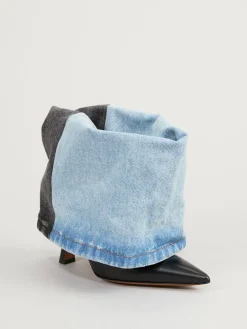 Stiefeletten aus Denim Blau/Schwarz