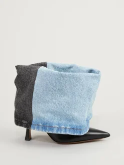 Stiefeletten aus Denim Blau/Schwarz