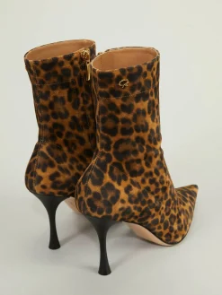 Stiefeletten 'Dunn' mit Leopardenmuster Braun/Schwarz