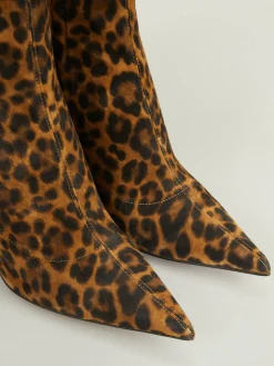 Stiefeletten 'Dunn' mit Leopardenmuster Braun/Schwarz