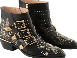 Stiefeletten 'Susan' mit Nieten Schwarz