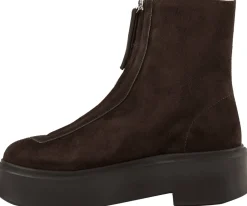 Stiefeletten 'Zipped' mit Reißverschluss Dunkelbraun