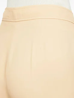 Stoffhose aus fließender Viskose Beige
