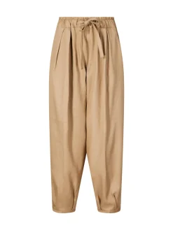 Stoffhose 'Barrel Easy' aus Leinen Beige