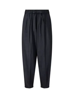 Stoffhose 'Barrel Easy' aus Leinen Graublau