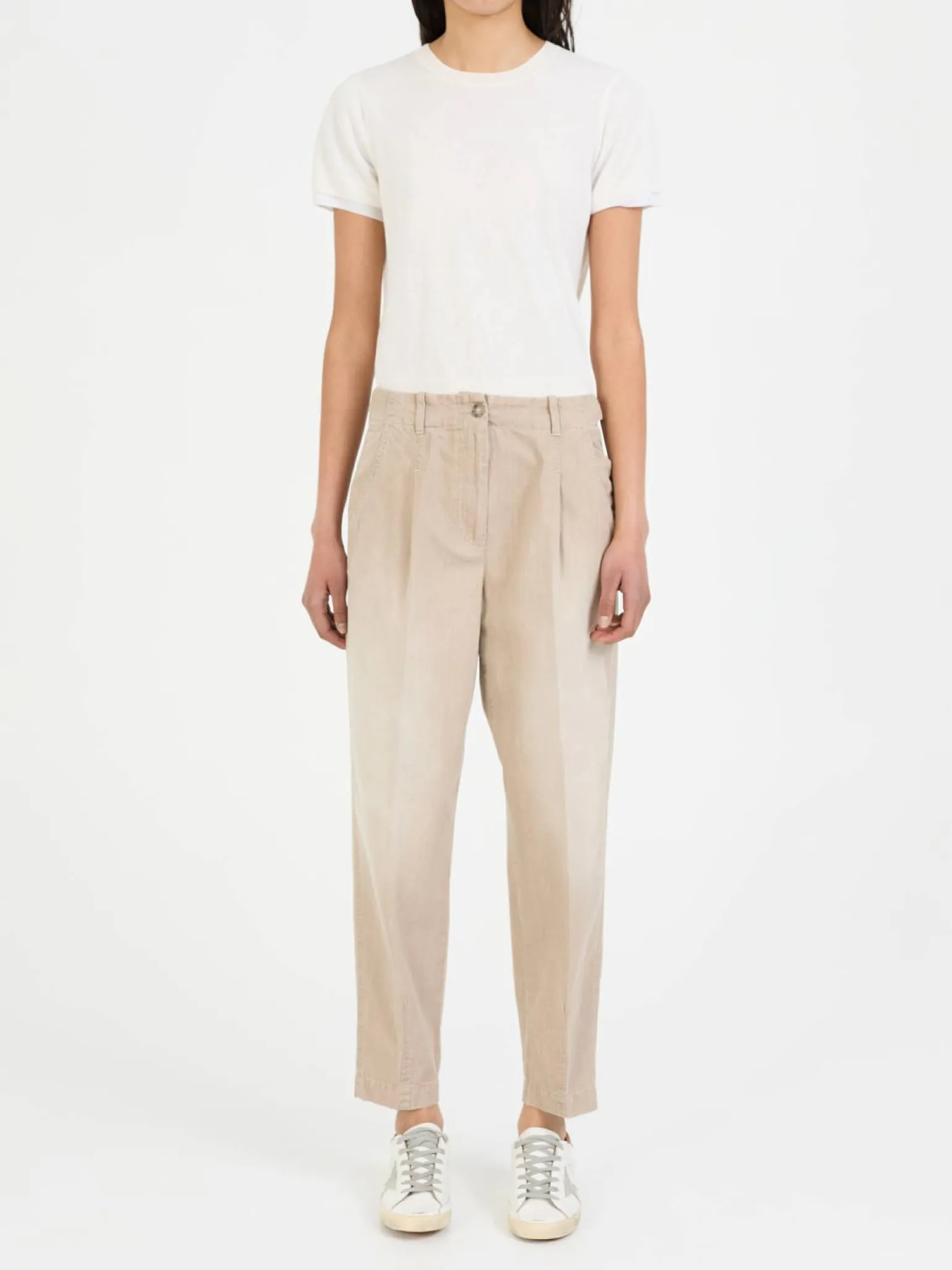 Stoffhose Beige