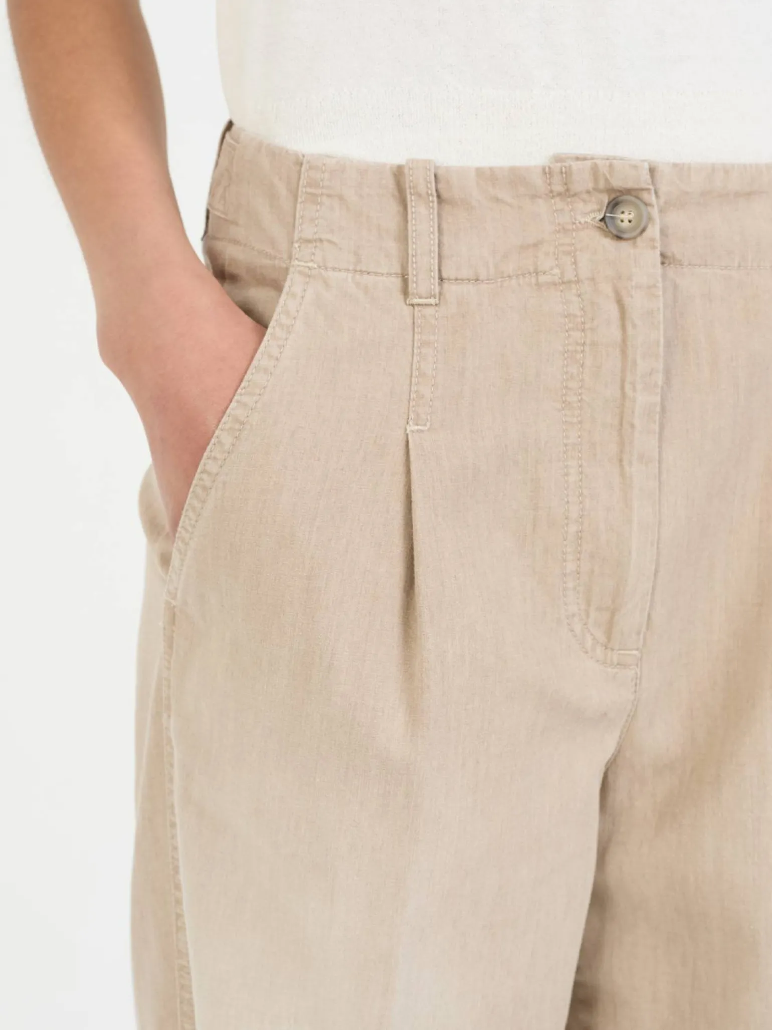 Stoffhose Beige