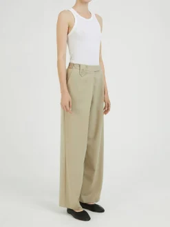 Stoffhose 'Belt Pleat' Hellgrün