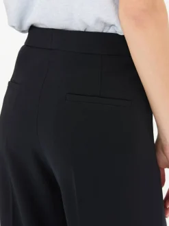 Stoffhose 'Bridget' mit Knopfdetails Marineblau