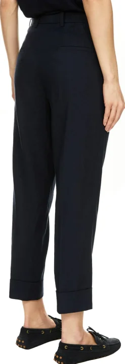 Stoffhose 'Krystal' aus Leinen Marineblau