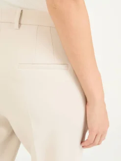 Stoffhose 'Krystal' mit Bundfalten Crème