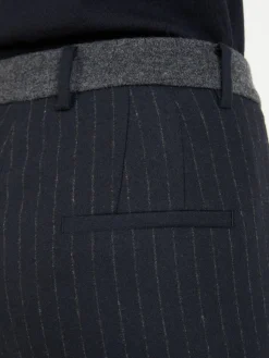 Stoffhose 'Krystal' mit Nadelstreifen Marineblau