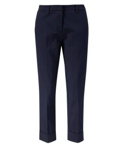 Stoffhose 'Krystal' mit Umschlag Marineblau