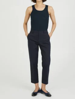 Stoffhose 'Krystal' mit Umschlag Marineblau