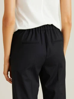 Stoffhose 'Lady Pull On' Marineblau