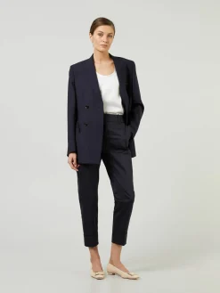 Stoffhose Marineblau