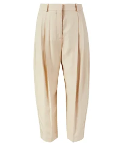 Stoffhose mit Bügelfalten Beige