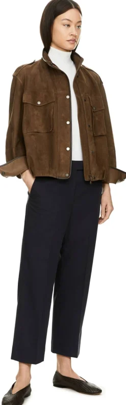Stoffhose mit Bügelfalten Marineblau