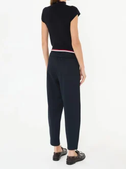 Stoffhose mit Doppelbund 'Odette' Blau