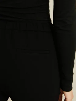 Stoff-Hose mit elastischem Bund Schwarz
