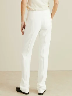 Stoffhose mit geradem Bein Weiß