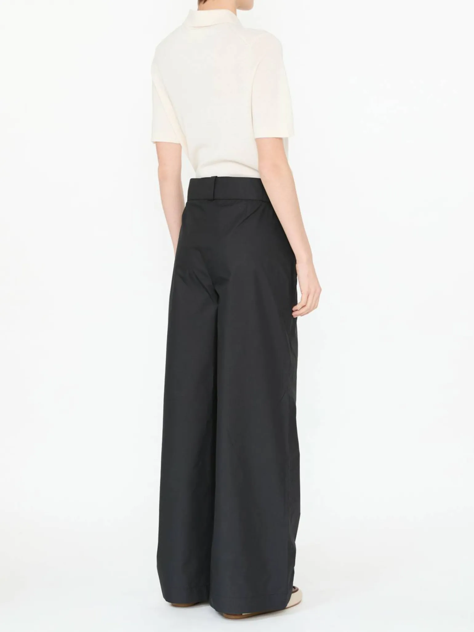 Stoffhose mit Gürtel Schwarz