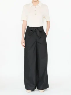 Stoffhose mit Gürtel Schwarz