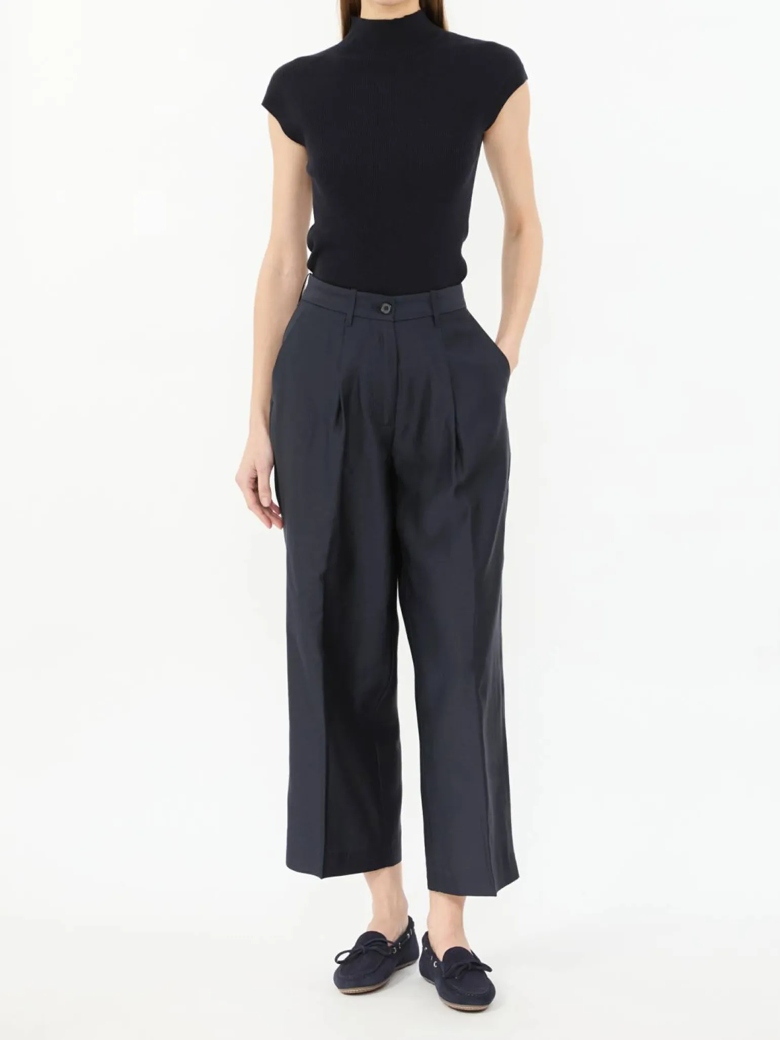 Stoffhose 'Rubino' mit Wollanteil Marineblau